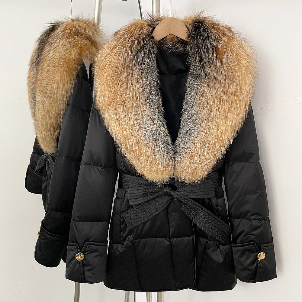OFTBUY New Women's Winter Down Jacket Real Fox Fur Outer Clothes Female Luxury Duck Down Jacket Feather Coats and Parkas