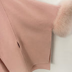 OFTBUY New Autumn Winter Top Clothes Women Fashion Warm Belt Real Fox Fur Double-Faced Wool Capr Jacket Female Loose Woolen Coat