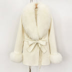 OFTBUY Short Real Fox Fur Wool Coat New Autumn Winter Clothes Women Fashion Natural Fur Woolen Jacket Female Tassel Overcoat