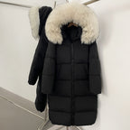 OFTBUY Duck Down Warm Windproof Puffer Coat New Women's Long Hooded Down Jacket Real Fur Collar Winter Thickened Parka Outerwear