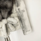 OFTBUY Fashion Thick Warm Real Rabbit Fur Coat Lady New Autumn Winter Top Clothes Women Long Sleeve Fox Fur Collar Fluffy Jacket