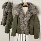 OFTBUY Warm Big Natural Fox Fur Collar Down Coat New Autumn Winter Clothing Women Waterproof Safai Real Fur Puffer Jacket Female