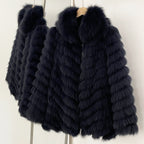 OFTBUY 2-in-1 Reversible Luxury Jacket - 100% Real Fox Fur Coat & Windproof Winter Parka