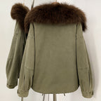 OFTBUY 100% Cotton Natural Fur Duck Down Coat Female New Winter Thick Warm Clothes Women Loose Real Fox Fur Puffer Jacket Lady