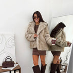 OFTBUY Winter Clothes Female Ins Hot Fashion Girls Oversized Gradient Fur Coat Women Thick Warm Outerwear Fluffy Faux Fox Fur Jacket