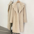 OFTBUY Women's Elegant Luxury Faux Mink Fur Long Coat Artificial Fur Jacket Female Warm Outerwear New Autumn Winter Clothes