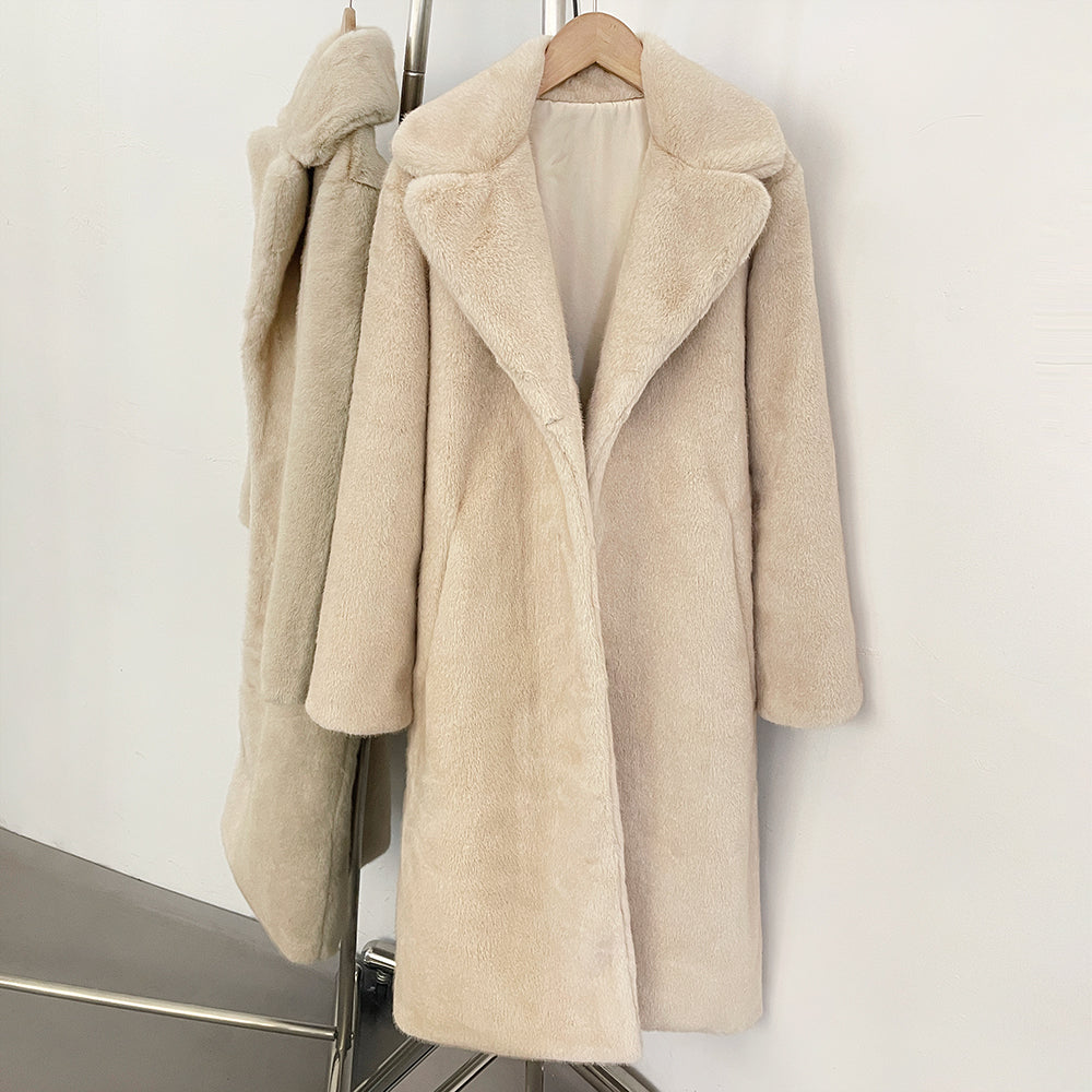 OFTBUY Women's Elegant Luxury Faux Mink Fur Long Coat Artificial Fur Jacket Female Warm Outerwear New Autumn Winter Clothes