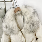 OFTBUY New Winter Loose Top Clothing Women Fashion Oversize Real Fox Fur Collar Duck Down Coat Female Natural Fur Puffer Jacket