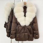 OFTBUY New Women's Winter Down Jacket Real Fox Fur Outer Clothes Female Luxury Duck Down Jacket Feather Coats and Parkas