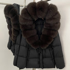 OFTBUY Big Real Fox Fur Collar Duck Down Coat Female New Winter Hooded Warm Down Clothes Women Natural Raccoon Fur Puffer Jacket