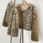OFTBUY New Autumn Winter Clothing Women Short Thick Warm Artificial Fake Fur Coat Female Luxury Leopard O-neck Faux Fur Jacket