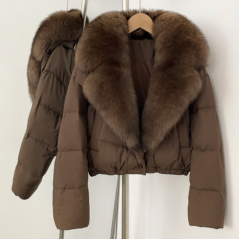 OFTBUY New Autumn Winter Thickened Warm Clothes Women Short Real Fox Fur Collar Down Coat Female Natural Fur Down Puffer Jacket
