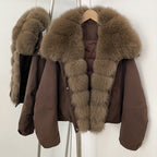 OFTBUY Women's Dcuk Down Coat with Big Real Fox Fur Collar New Winter Warm Thickened Clothing Female Natural Fur Puffer Jacket