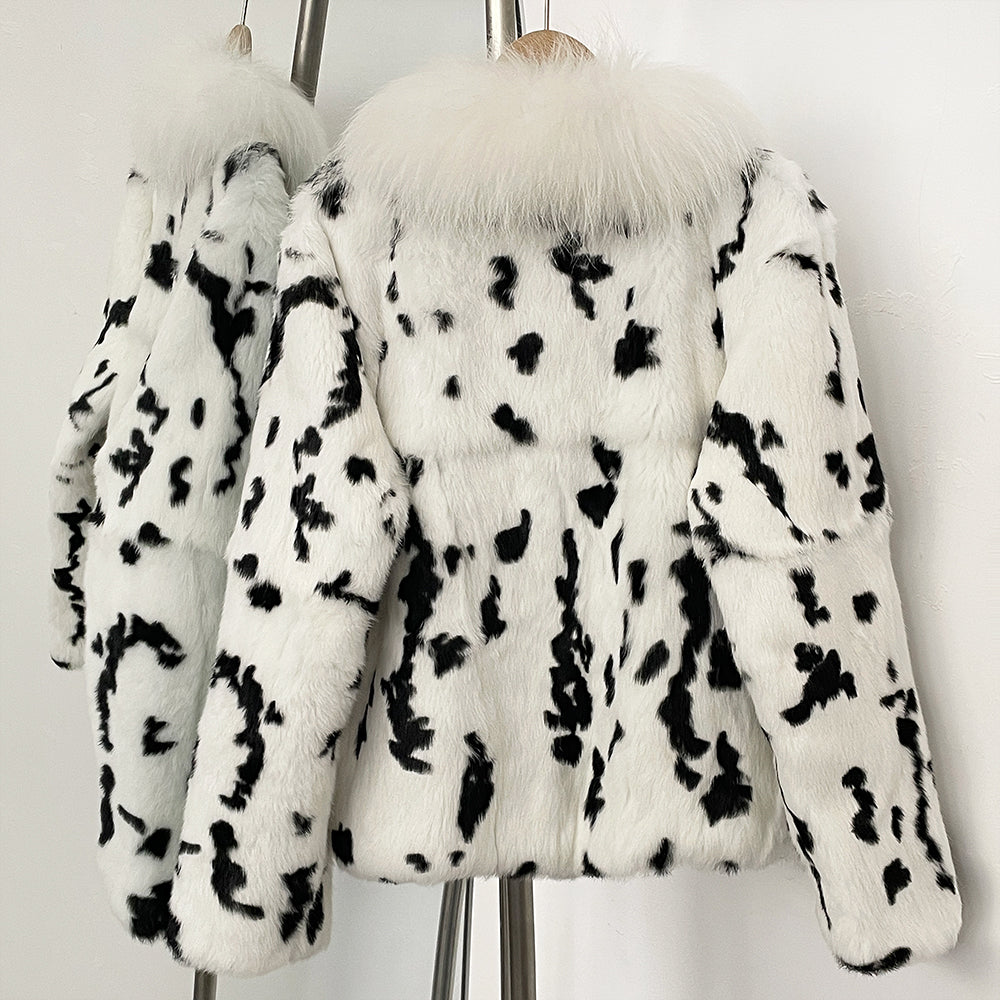 OFTBUY Thick Warm Real Rabbit Fur Jacket New Winter Top Clothes Women Long Sleeve Fox Fur Coat Luxury Style Streetwear Lady