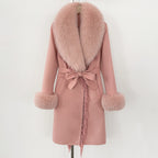 OFTBUY Short Real Fox Fur Wool Coat New Autumn Winter Clothes Women Fashion Natural Fur Woolen Jacket Female Tassel Overcoat