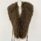 OFTBUY Women's Faux Mongolian Fur Vest Open Front Fluffy Faux Fur Waistcoat with Back Tie New Autumn Winter Outerwear Female