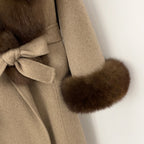 OFTBUY New Autumn Winter Warm Woolen Clothes Women Long Sleeves Cashmere Woolen Jacket Luxury Real Fox Fur 100% Wool Coat Female