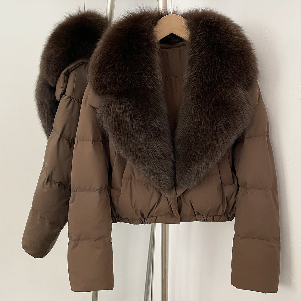 OFTBUY New Autumn Winter Thickened Warm Clothes Women Short Real Fox Fur Collar Down Coat Female Natural Fur Down Puffer Jacket