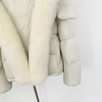 OFTBUY Ultra-Luxury 90% Duck Down Puffer Jacket with Oversized Real Fox & Raccoon Fur Collar