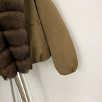 OFTBUY Short Thickened Warm Natural Fur Collar Down Coat Female Winter Long Sleeve Top Clothes Women Luxury Puffer Jacket