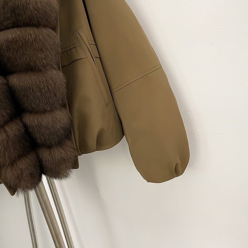 OFTBUY Short Thickened Warm Natural Fur Collar Down Coat Female Winter Long Sleeve Top Clothes Women Luxury Puffer Jacket