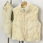 OFTBUY Women's Real Rex Rabbit Fur Hooded Coat Short Zipper Natural Fur Jacket Female New Autumn Winter Fashion Luxury Outerwear
