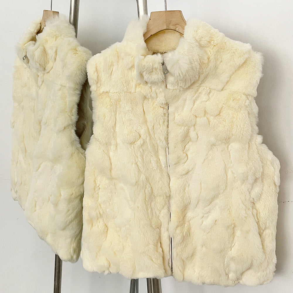 OFTBUY Women's Real Rex Rabbit Fur Hooded Coat Short Zipper Natural Fur Jacket Female New Autumn Winter Fashion Luxury Outerwear