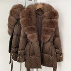 OFTBUY New Women's Winter Down Jacket Real Fox Fur Outer Clothes Female Luxury Duck Down Jacket Feather Coats and Parkas