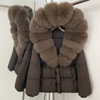 OFTBUY Big Real Fox Fur Collar Duck Down Coat Female New Winter Hooded Warm Down Clothes Women Natural Raccoon Fur Puffer Jacket
