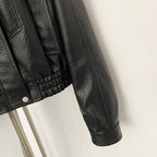 OFTBUY Women's Faux Leather Bomber Jacket with Real Fox Fur Collar PU Leather Cropped Aviator Coat Female New Winter Outerwear