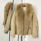 OFTBUY Down Jacket Women Real Fox Fur Collar Autumn Winter White Duck Down Coat Warm Puffer Jacket Female Waterproof  Feathers