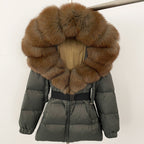 OFTBUY New Winter Clothing Puffer Jacket Women Parkas Waterproof Real Fox Fur Hooded Thick Warm 90% White Duck Down Coat Female