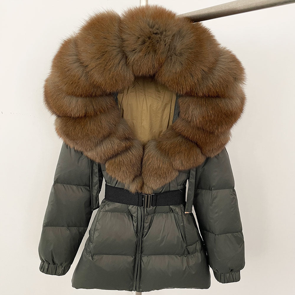 OFTBUY New Winter Clothing Puffer Jacket Women Parkas Waterproof Real Fox Fur Hooded Thick Warm 90% White Duck Down Coat Female