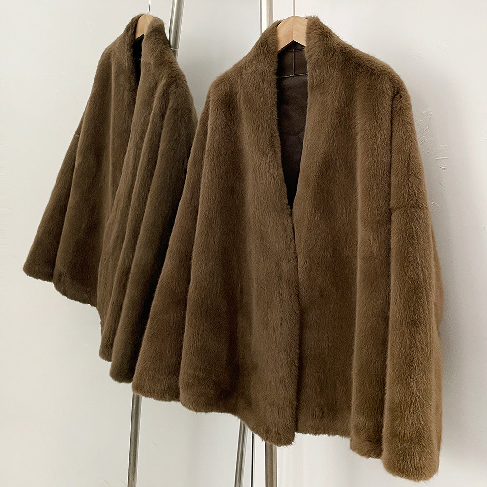 OFTBUY New Autumn Winter Loose Top Clothes Women Fahsion Thickened Warm Faux Fur Coat Female Long Sleeves Fluffy Artificial Fur Jacket