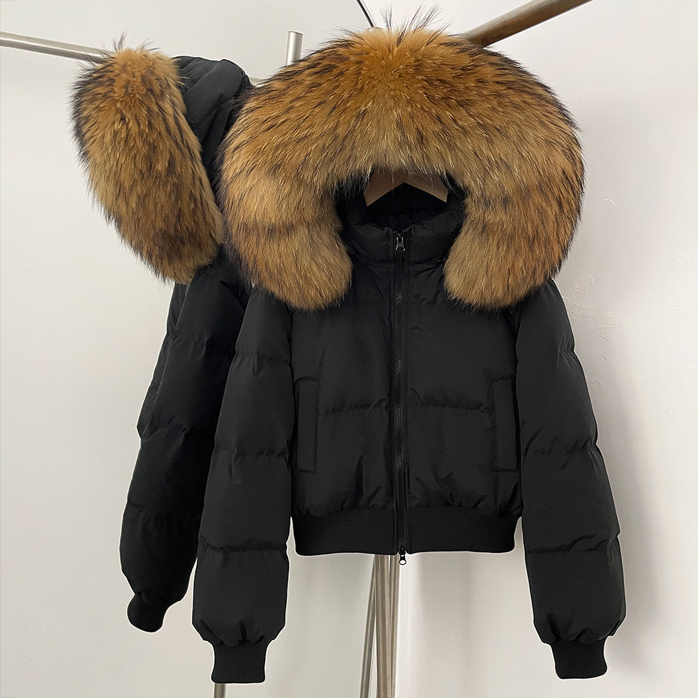 OFTBUY New Winter Short Hooded Top Down Clothes Women Fashion Natural Fox Fur Duck Down Coat Thickened Warm Puffer Jacket Female