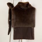 OFTBUY New Women's Faux Fur Sleeveless Gilet with Turtleneck Collar Soft Warm Beige Outerwear Winter Clothes Women Fashion Coats
