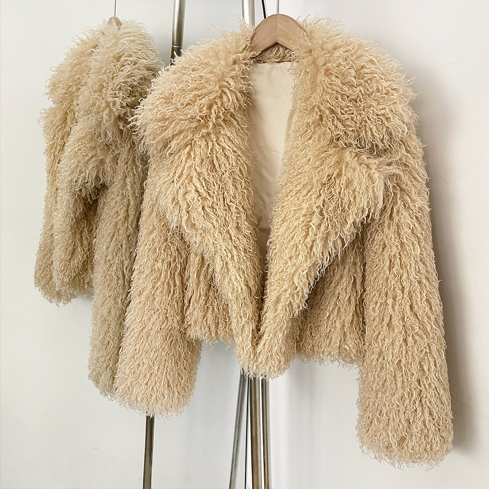 OFTBUY Warm Thicken Luxury Outerwear New Winter Clothes Female Women's Cozy Faux Mongolian Fur Short Coat Teddy Faux Fur Jacket