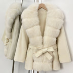 OFTBUY New Autumn Winter Top Clothes Women Luxury Natural Fox Fur Woolen Jacket Female Thick Warm Real Fur Cashmere Wool Coat