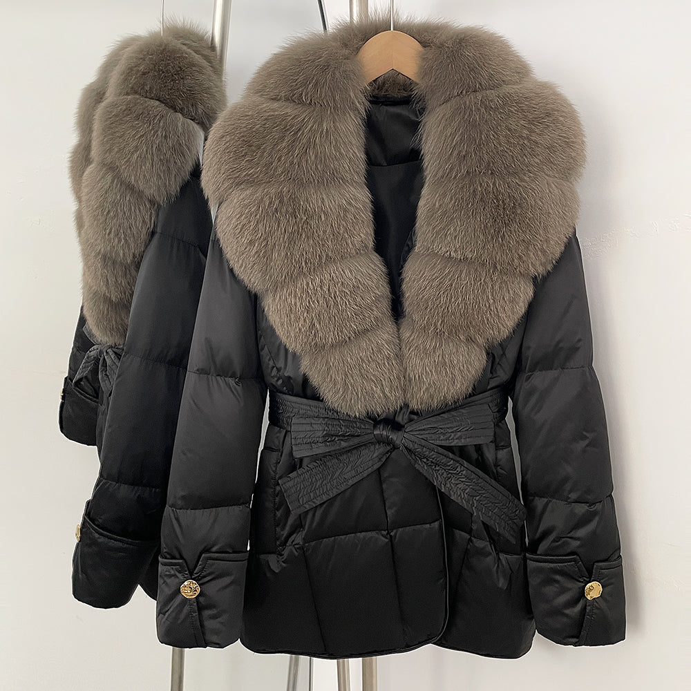 OFTBUY New Women's Winter Down Jacket Real Fox Fur Outer Clothes Female Luxury Duck Down Jacket Feather Coats and Parkas