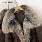 OFTBUY New Puffy Sleeve Warm Loose Puffer Jacket Winter Luxury Outerwear Women's Duck Down Jacket with Large Real Fox Fur Collar