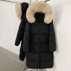 OFTBUY Duck Down Warm Windproof Puffer Coat New Women's Long Hooded Down Jacket Real Fur Collar Winter Thickened Parka Outerwear