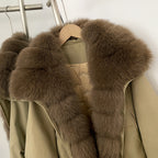 OFTBUY Women's Dcuk Down Coat with Big Real Fox Fur Collar New Winter Warm Thickened Clothing Female Natural Fur Puffer Jacket