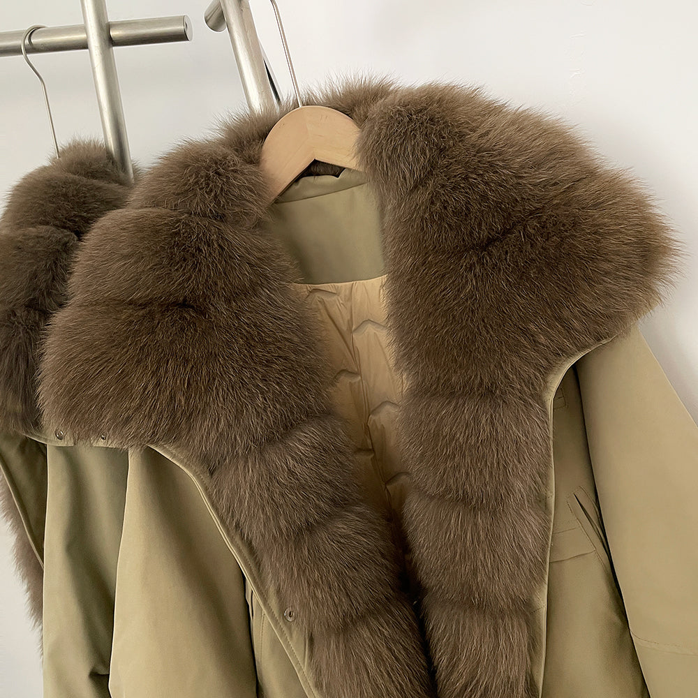 OFTBUY Women's Dcuk Down Coat with Big Real Fox Fur Collar New Winter Warm Thickened Clothing Female Natural Fur Puffer Jacket