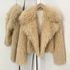 OFTBUY Warm Thicken Luxury Outerwear New Winter Clothes Female Women's Cozy Faux Mongolian Fur Short Coat Teddy Faux Fur Jacket