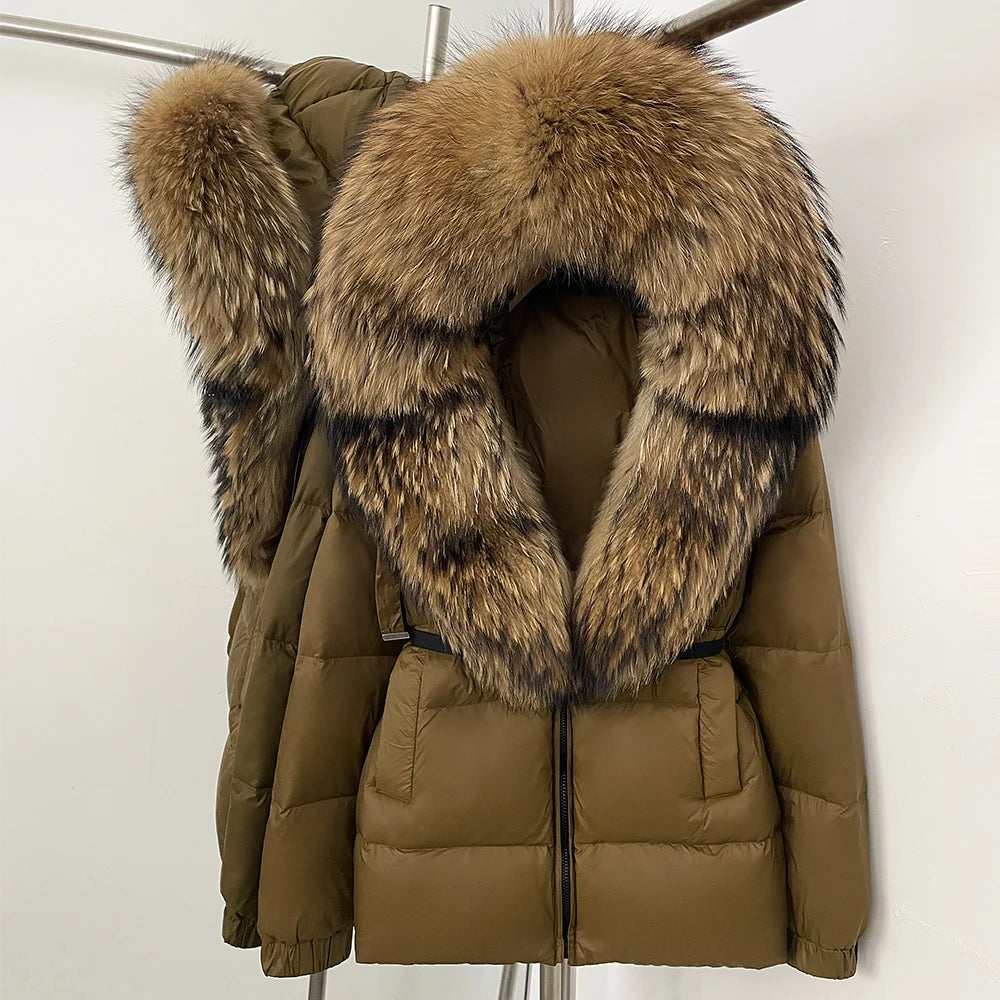 OFTBUY New Winter Clothing Puffer Jacket Women Parkas Waterproof Real Fox Fur Hooded Thick Warm 90% White Duck Down Coat Female