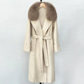 OFTBUY New Autumn Winter Long Clothing Women Natural Fur Woolen Jaket Female Fashion Warm Wool Coat with Real Fox Fur Collar