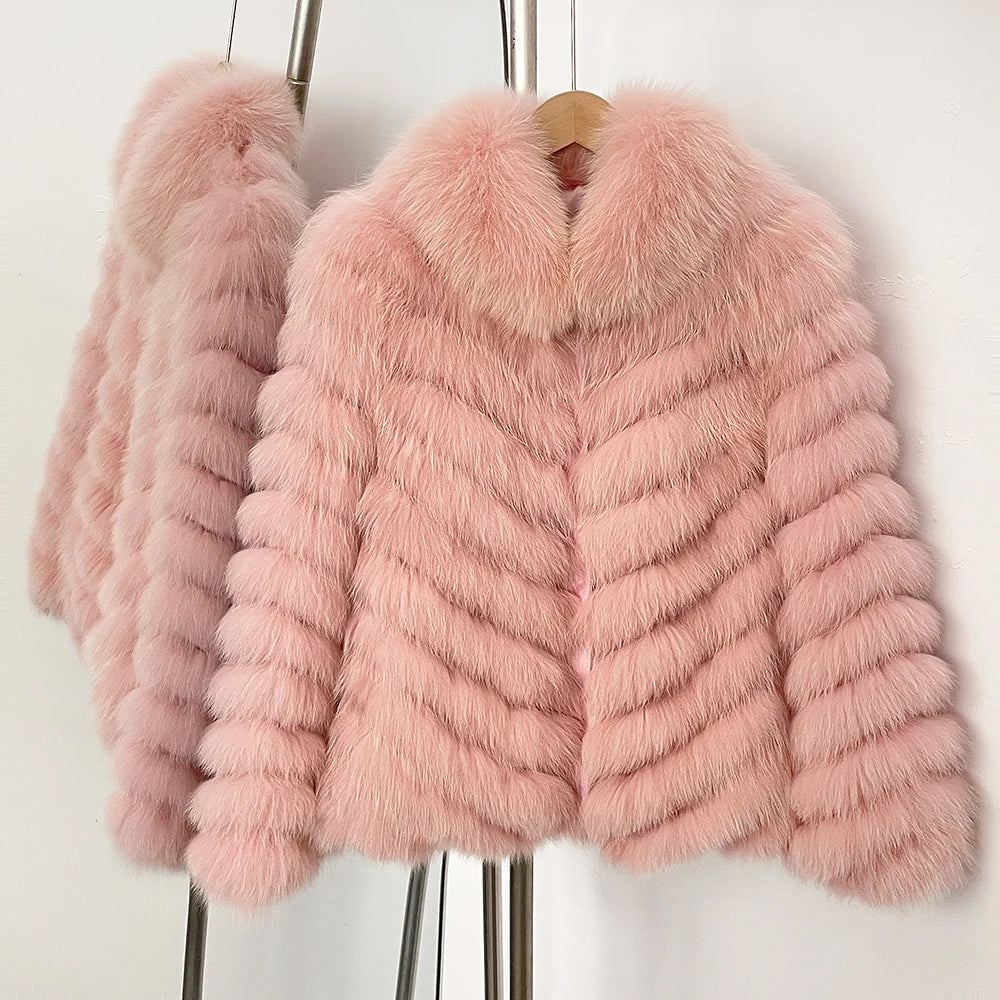 OFTBUY New Winter Clothing Women Natural Fox Fur Jacket Fashion Warm Real Fur Coat Long Sleeve Luxury Style Streetwear Lady