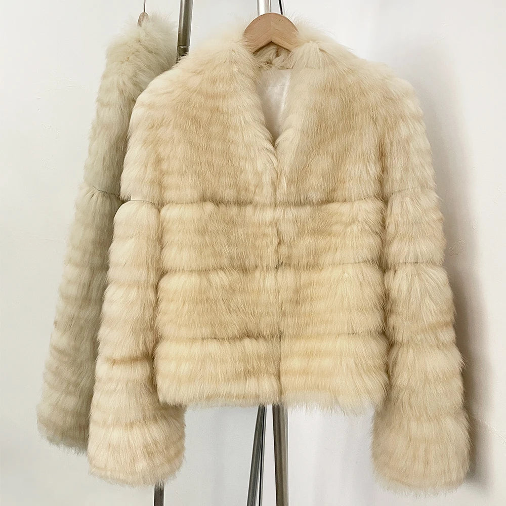 OFTBUY New Autumn Winter Clothes Women Fashion Warm Thick Real Fox Fur Jacket Female Luxury Long Natural Fur Coat Streetwear