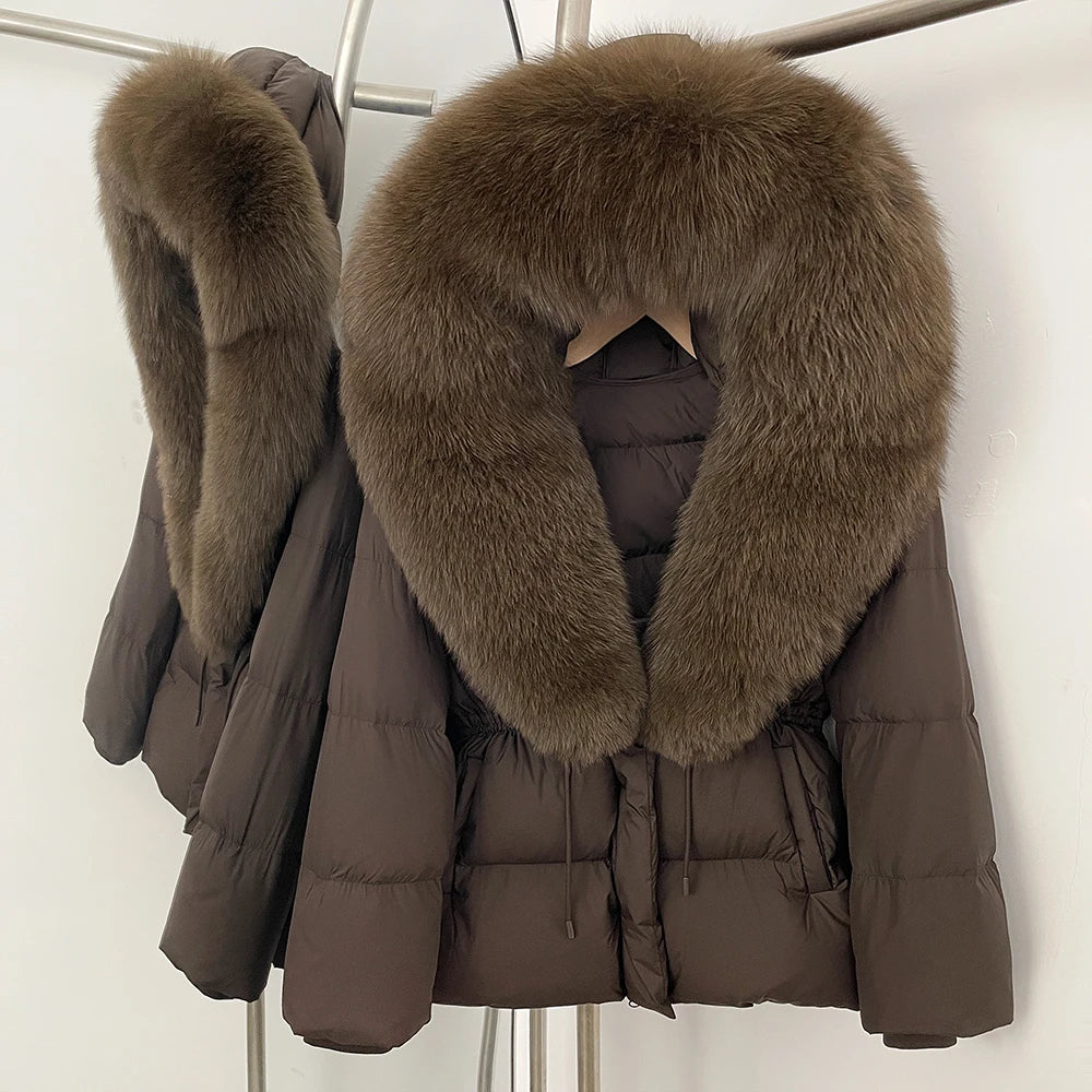 OFTBUY Big Real Fox Fur Collar Duck Down Coat Female New Winter Hooded Warm Down Clothes Women Natural Raccoon Fur Puffer Jacket