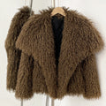 OFTBUY New Autumn Winter Clothes Women Fashion Big Collar Artificial Mongolia Sheep Fur Jacket Luxury Faux Fur Coat Fake Fur Overcoat